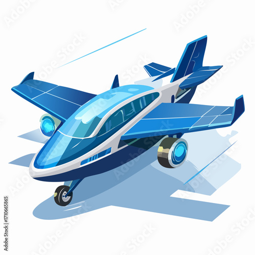 futuristic airplane isolated on white background