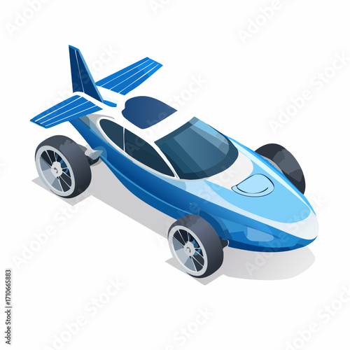 futuristic airplane isolated on white background