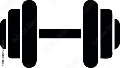 Heavy weight dumbbell, a simple icon for fitness, bodybuilding, and gym equipment.