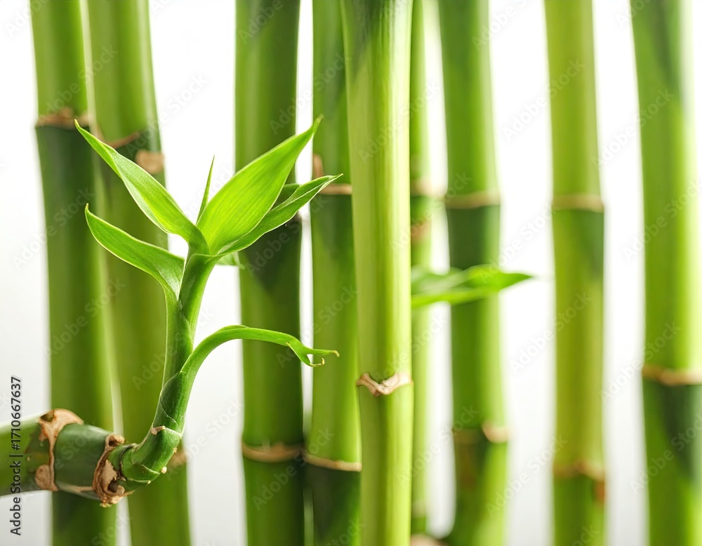 Fototapeta premium A bamboo plant with chinese writing on it is in a glass jar 3