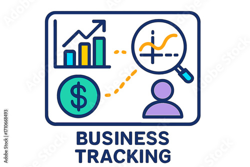 Business tracking concept with data analysis and financial growth business tracking layout