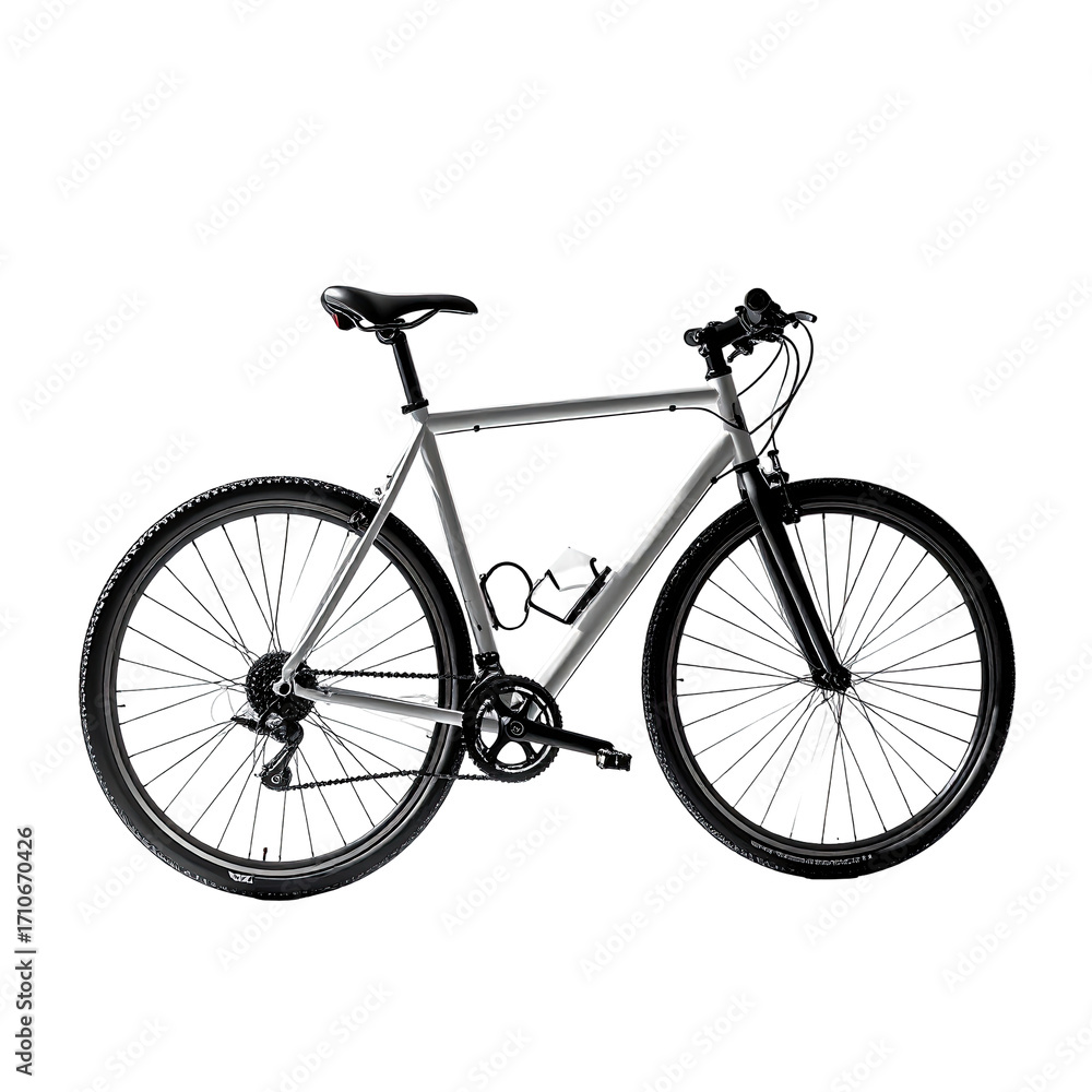 Obraz premium Silver electric city bike, side view