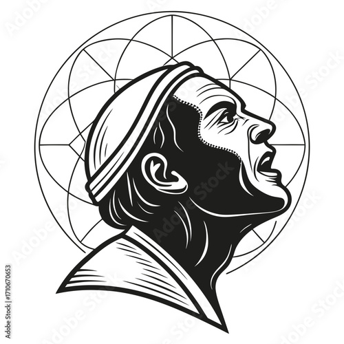 silhouette of a poet head