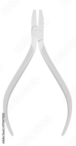 Simple dentist pliers. vector illustration