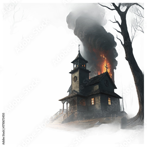haunted house in the woods