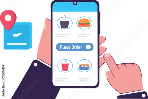Mobile Food Ordering App Interface Concept