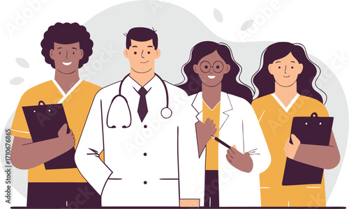 Medical Team Standing Together, Ready for Healthcare