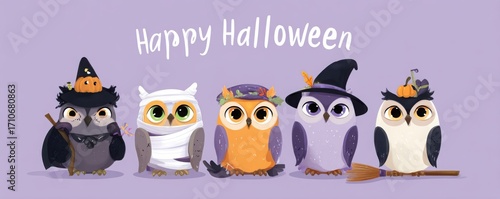 Wallpaper Mural cute halloween owl Torontodigital.ca