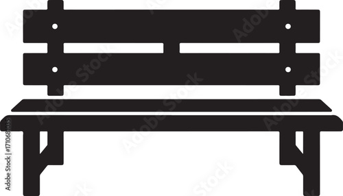 Park Bench Silhouette Vector Illustration Outdoor Seating Urban Furniture Public Space Relaxation Spot