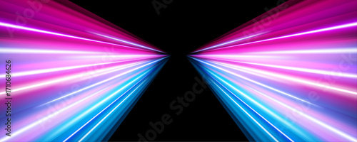 Abstract glowing lines form a high-speed tunnel of motion. Vivid light trails race forward in a burst of futuristic power. Technology and energy merge in visual harmony.