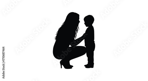 A silhouette of a mother and child sharing a tender moment together