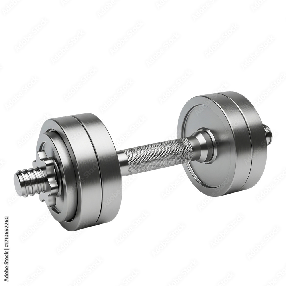Fototapeta premium Dumbbell Metal Weights Strength Training Fitness Exercise Gym Workout Equipment Bodybuilding on transparent background