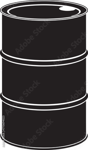 drum oil silhouette on white background