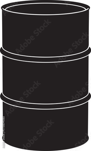 drum oil silhouette on white background