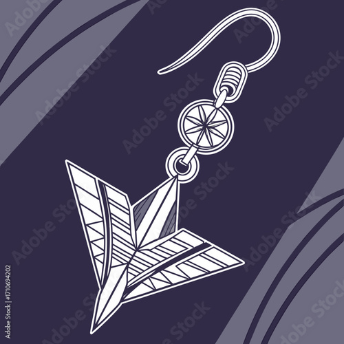 Stylish earring with star design on dark background for a modern look