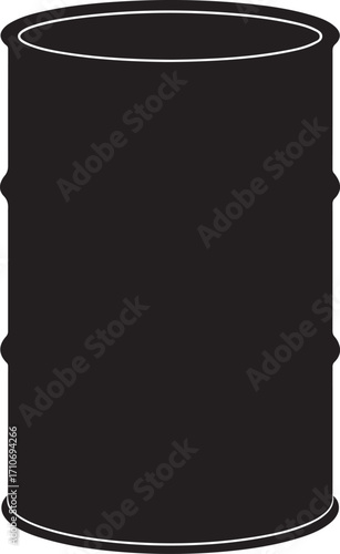 drum oil silhouette on white background