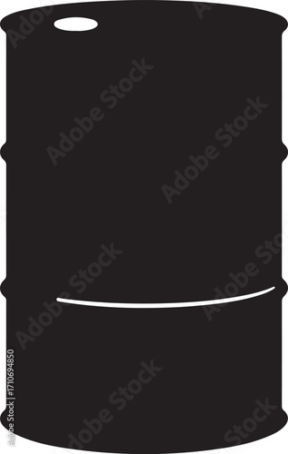 drum oil silhouette on white background