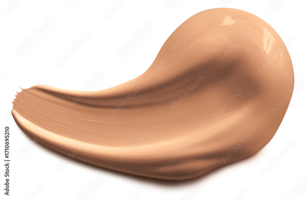 Fototapeta premium Curved beige foundation dab with soft texture