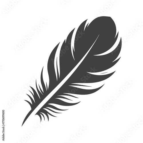 Isolated gray feather elegantly showcases nature's delicate design, enhancing any project with understated beauty