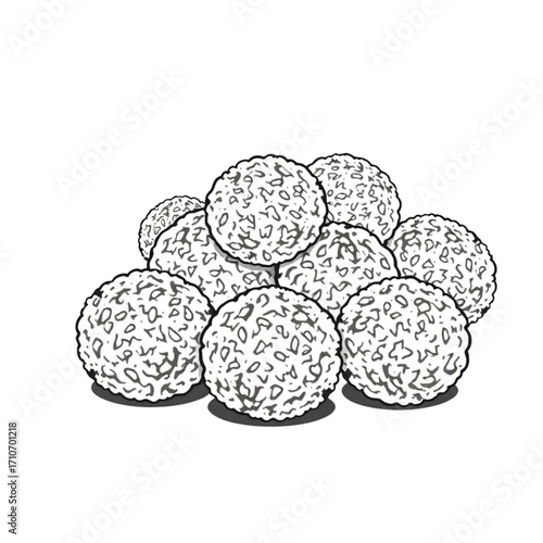 Homemade energy balls rolled in coconut flakes