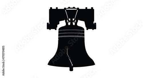 A striking black silhouette of the liberty bell a symbol of freedom