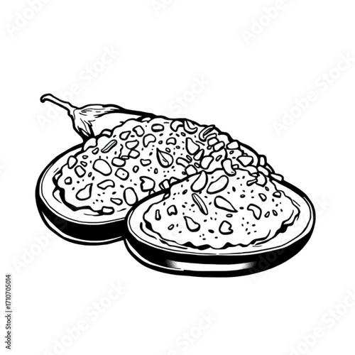 Baked stuffed eggplant with Mediterranean filling
