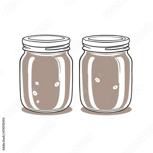 Homemade chia jam in small glass jars