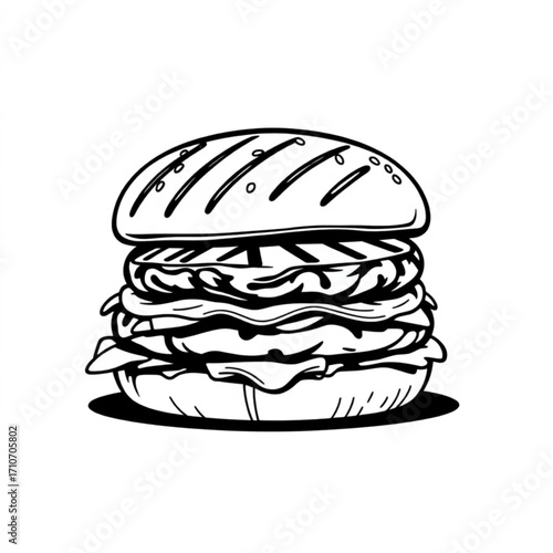 Grilled portobello burger on whole grain bun