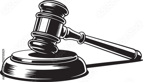 Gavel and Sound Block Vector: Justice and Law Symbol Illustration for Legal Themes