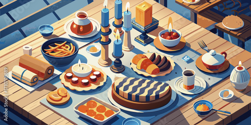 An exquisite gourmet cupcake with chocolate cream and festive decorations sits on a table, perfect for a birthday celebration