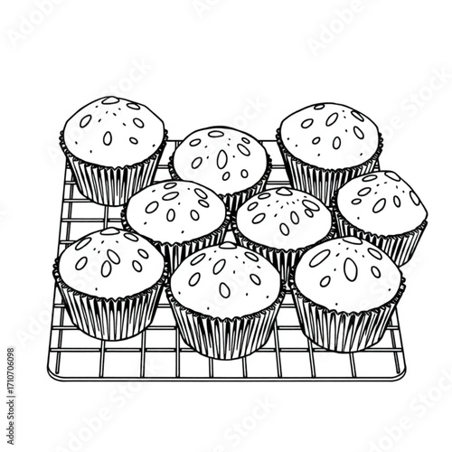 Homemade almond flour muffins on wire rack