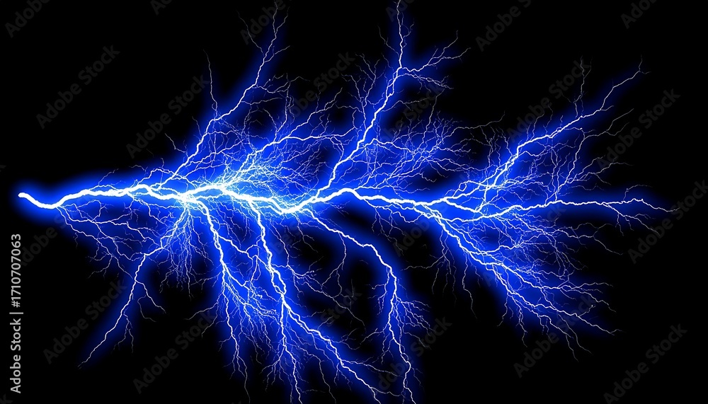 Obraz premium Electric blue lightning bolts