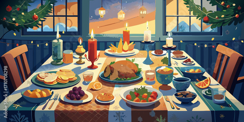 An exquisite wedding banquet table is set with elegant dishes for a healthy and tasty celebration