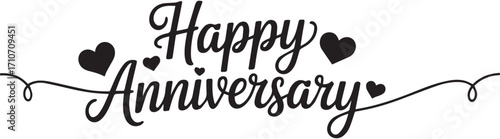 Happy Anniversary script text with underline celebration