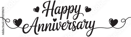 Happy Anniversary text with rose embellishments celebration