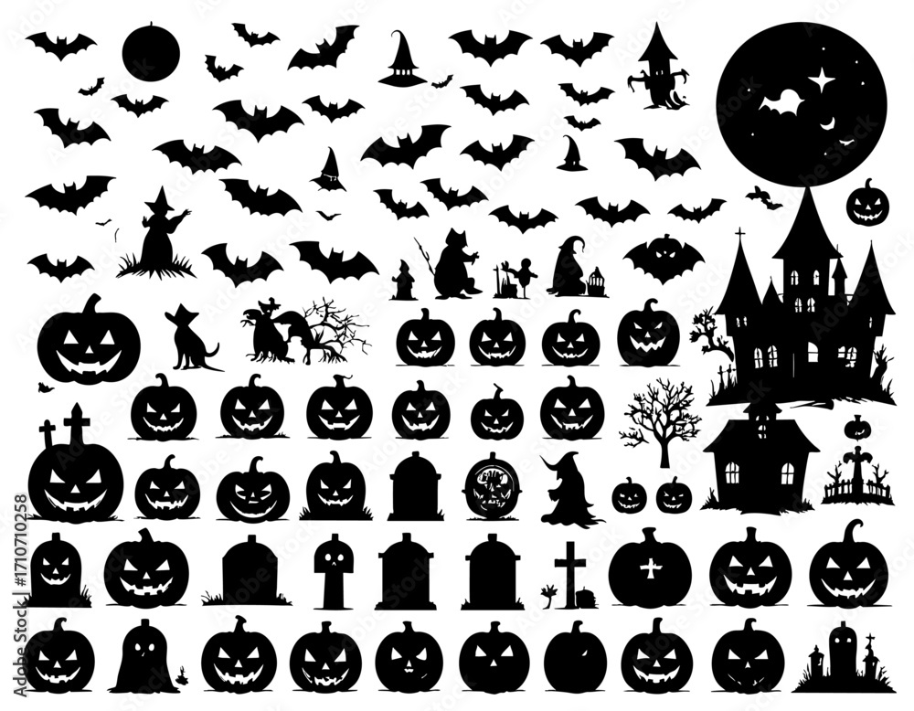 Naklejka premium A Halloween black vector