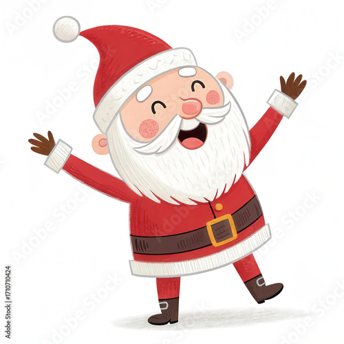 Happy Santa Claus Illustration Vector Festive Christmas Character