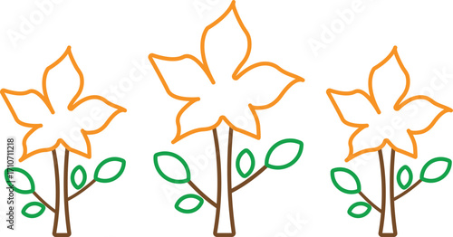 Eco Botanical Tree and Flower Line Art Vector Collection – Minimal Silhouettes for Branding and Design