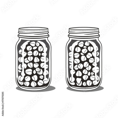 Homemade trail mix in mason jars