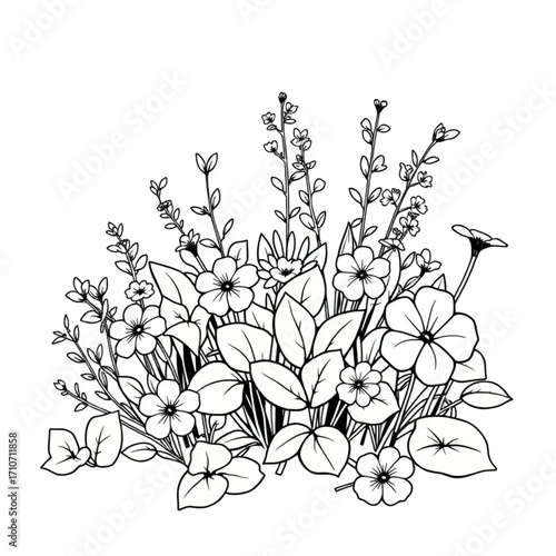 Fresh herb garden salad with edible flowers