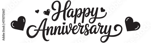 Happy Anniversary elegant calligraphy text celebration