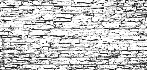 Seamless Grunge Brick Wall Texture, Distressed Stone Panel Background, Monochrome Industrial Masonry Pattern, Abstract Weathered Rock Surface Backdrop