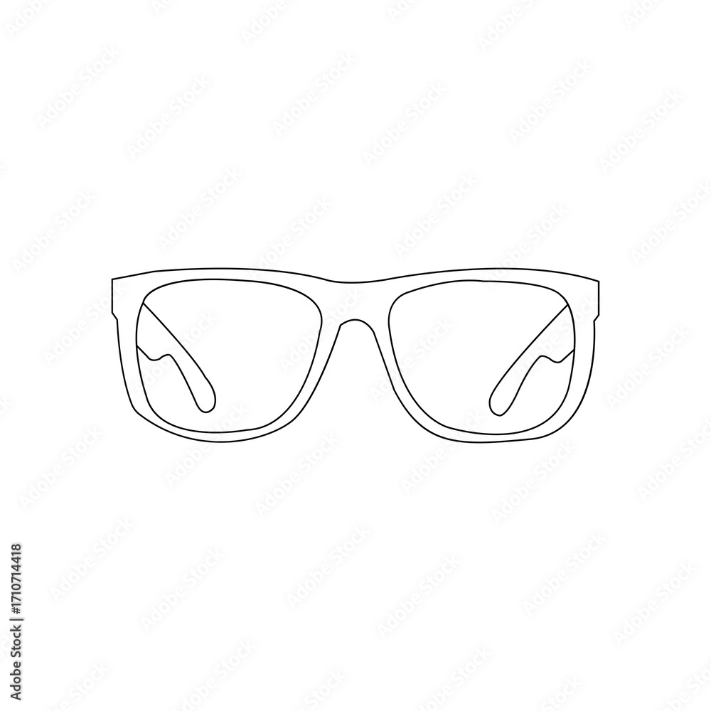 Fototapeta premium Clean line drawing of a pair of eyeglasses viewed from behind.
