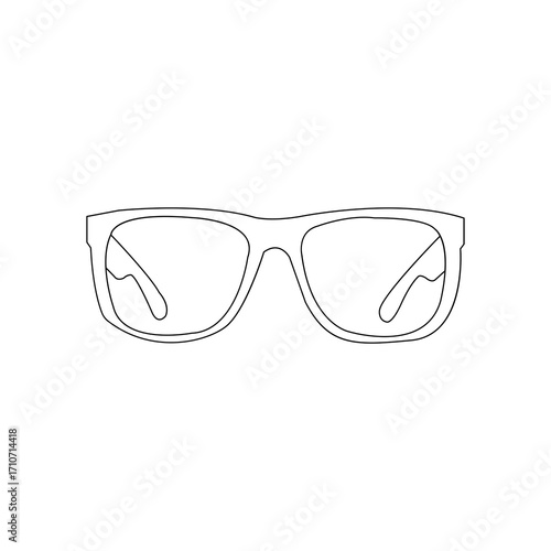Clean line drawing of a pair of eyeglasses viewed from behind.