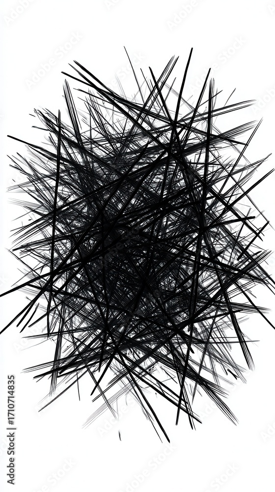 Fototapeta premium Abstract Black Lines Intersecting on White Background Modern Art Minimalist Design Graphic Element