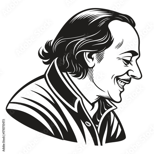 vector illustration of a poet