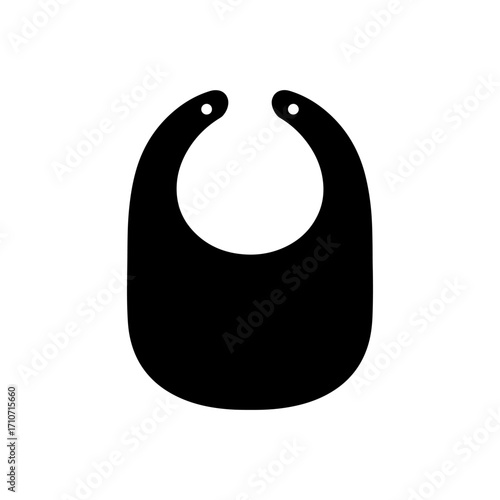 Baby bib silhouette icon vector flat design.