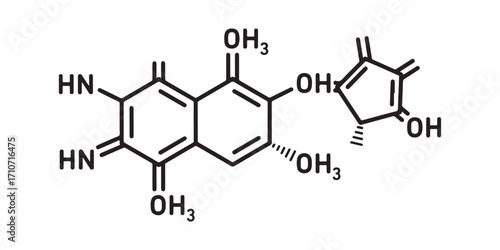 Chemical structure of a complex organic molecule with fused rings and hydroxyl groups