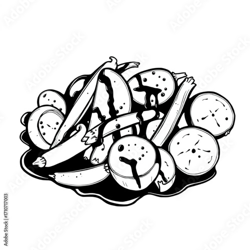 Roasted vegetables with balsamic glaze