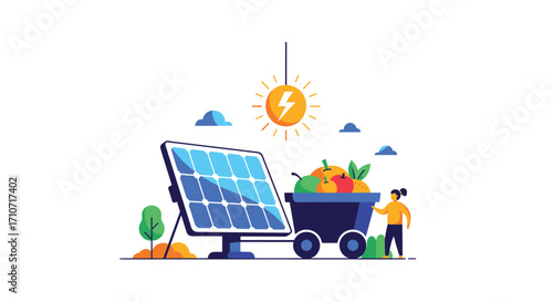 Sustainable agriculture powered by renewable solar energy for a greener future.